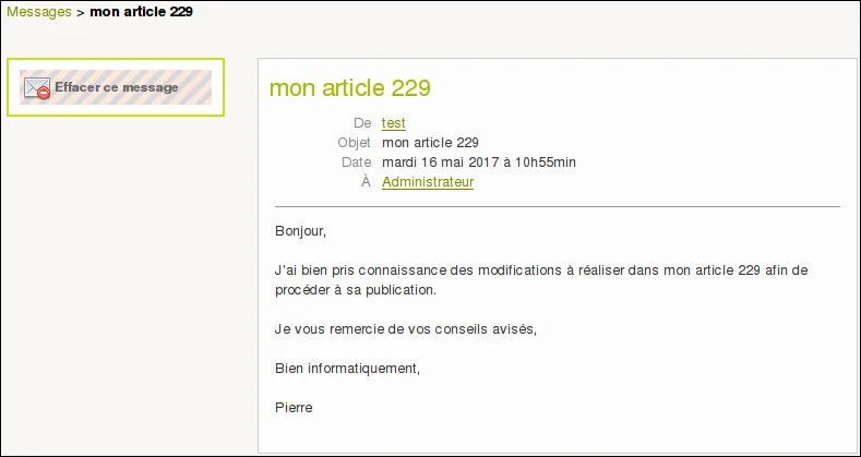Lire le message
