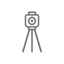 Appareil de mesure topographique sur trépied.