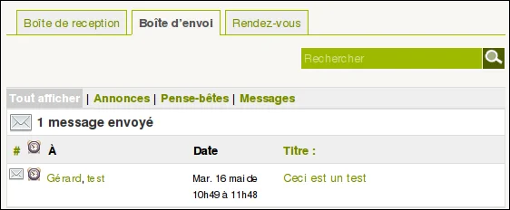 Message envoyé