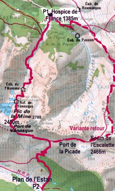 Carte itinéraire coté Français