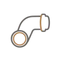 Tuyau en coude de forme simplifiée.