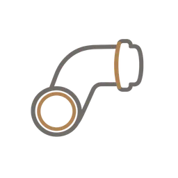 Tuyau en coude de forme simplifiée.