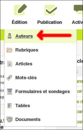 Gestion des auteurs