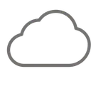 Illustration simple d’un nuage avec des contours arrondis sur fond transparent.