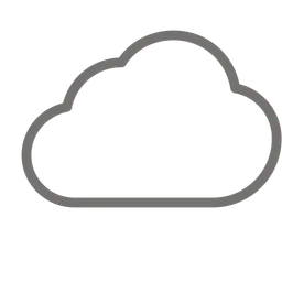 Illustration simple d’un nuage avec des contours arrondis sur fond transparent.