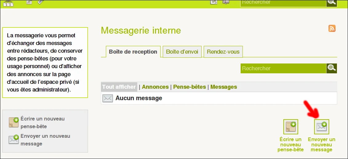 Ăcrire un message