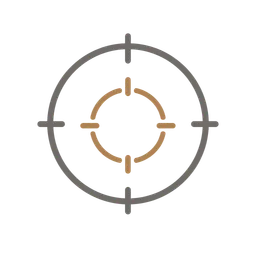 Cible graphique avec des cercles concentriques en marron et gris.