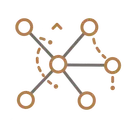 Diagramme technique illustrant un réseau avec des cercles et des connexions.