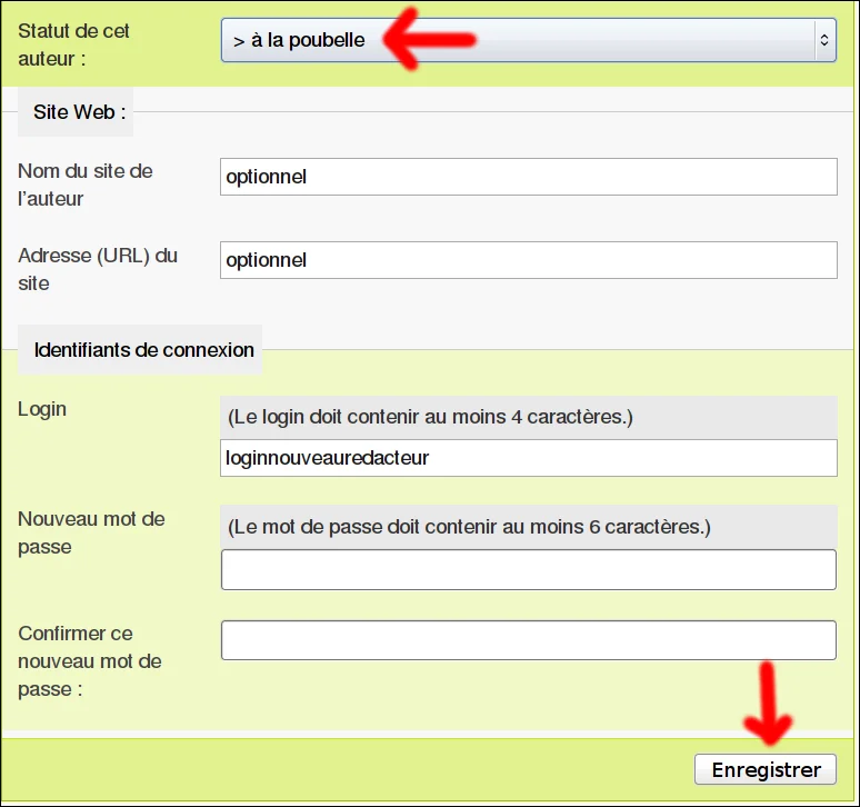 Suppression Auteur