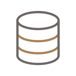 Symbole graphique d’une base de données en forme de cylindre avec deux lignes horizontales.
