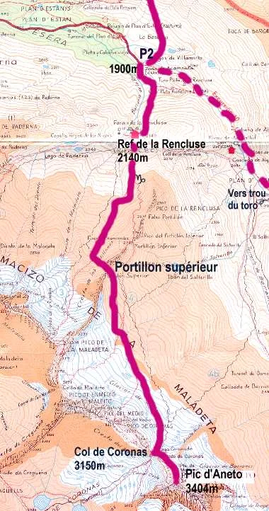 Carte itinéraire coté Espagnol