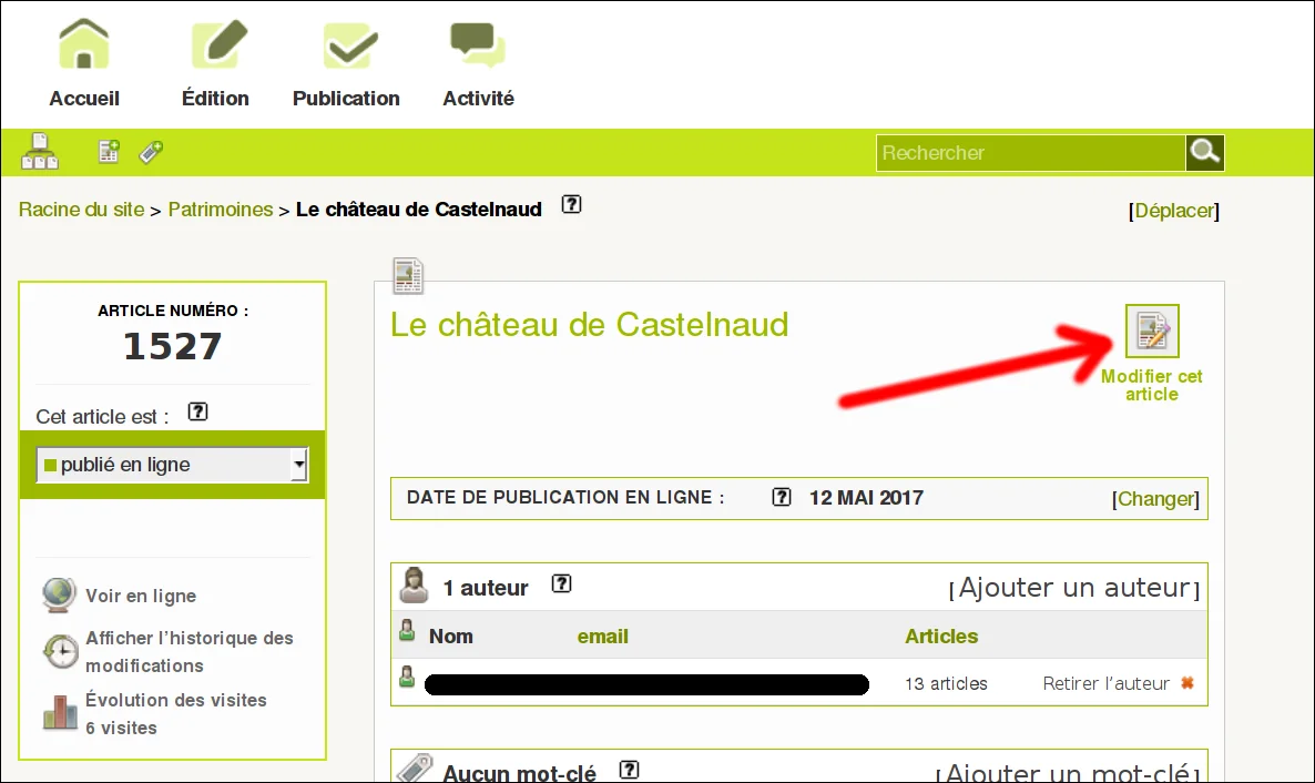 Modification d'article