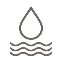 Icône d’une goutte d’eau au-dessus de vagues symbolisant l’eau.