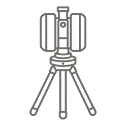 Scanner laser installé sur un trépied.
