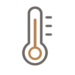 Illustration d’un thermomètre avec une indication de température en orange sur fond transparent.